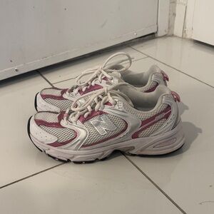 New Balance 530 White and Pink Running Shoes